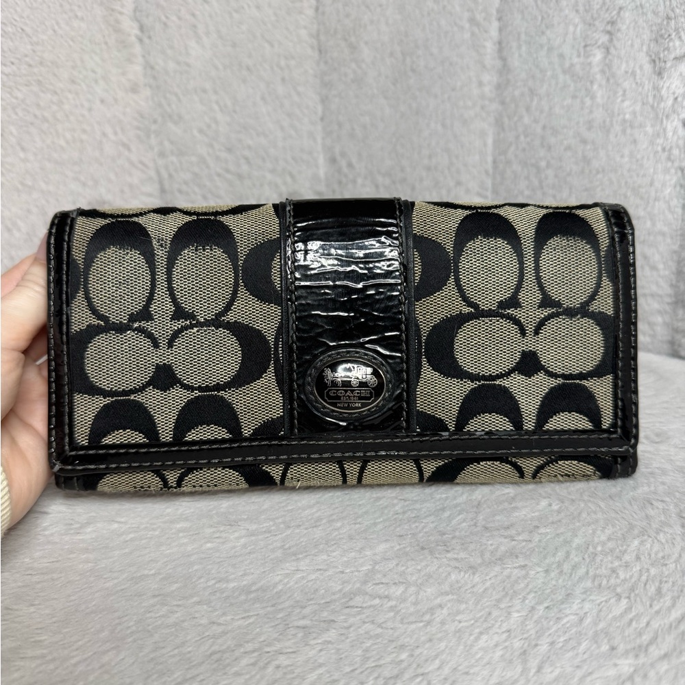 Black & Grey Coach Bifold Wallet